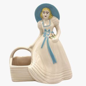 Vintage Ceramic Pottery Planter by Hull Hand Painted Southern Belle Blue Bonnet